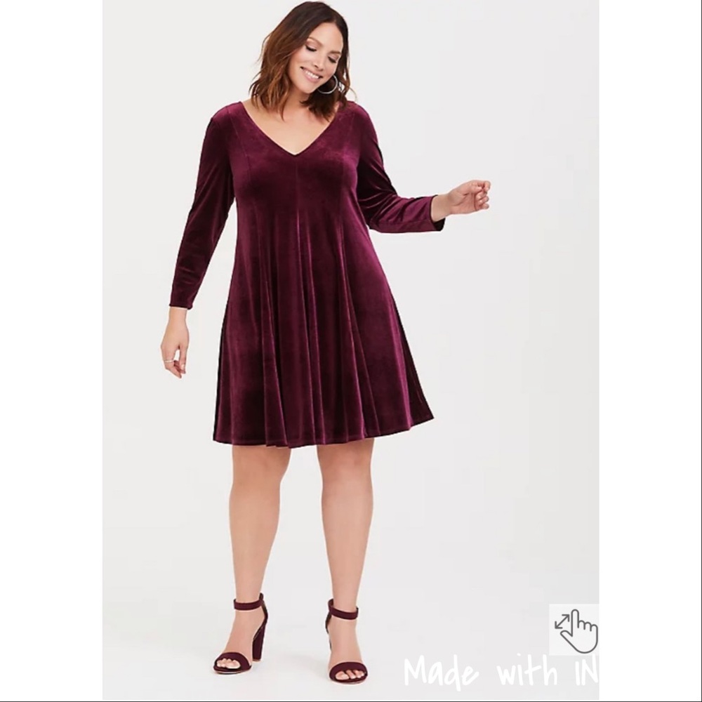 Torrid Purple Velvet Dress